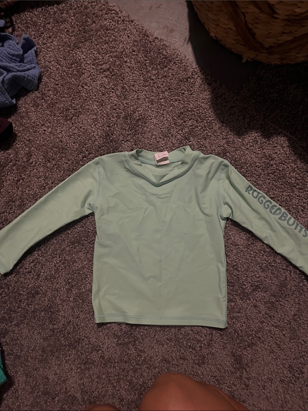 Rugged Butts Mint Green Long-Sleeve Kids Rashguard